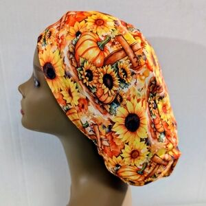 Sunflowers, Crosses, Euro Style Scrub Cap, Scrub Cap, Surgery Hat, Chemo Hat